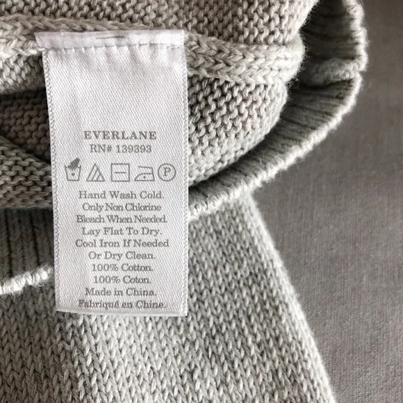 Everlane Crew Neck Sweater 100% Cotton Gray S - Picture 4 of 7